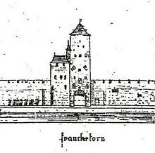 Frankenturm, H.J. Wiethase 1882 (Ausschnitt aus einem Panoramabild der Stadtmauer)