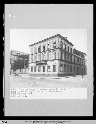 Holzmarkt - Ecke Rheinuferstraße um 1900